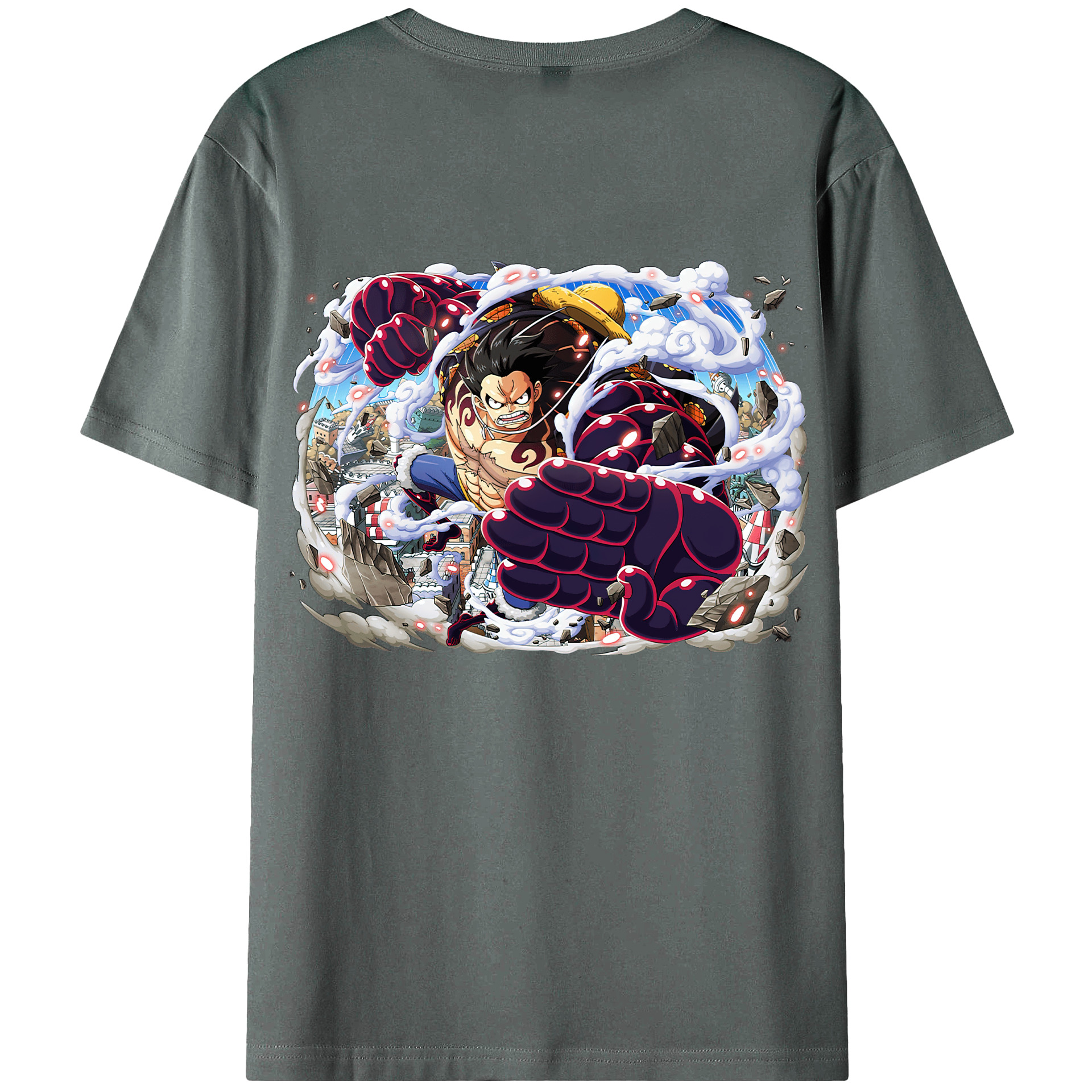ワンピース モンキー・D・ルフィ ONE PIECE Monkey D. Luffy 綿100％半袖Tシャツ（背面プリント）